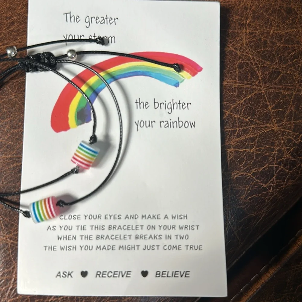 Rainbow Bracelets with adjustable string